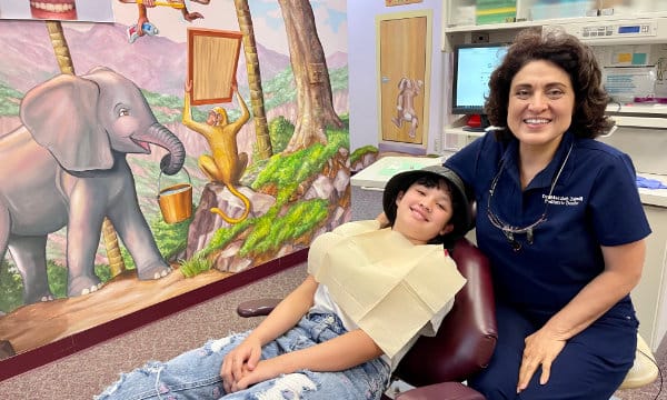 Child receiving pediatric dental care
