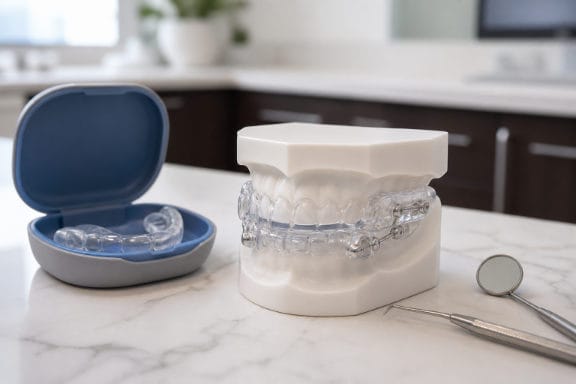 Custom oral appliance for sleep apnea and TMJ treatment